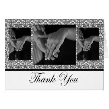 Carte de remerciements noir et blanc de photo de d