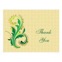 Carte de remerciements.  Remous floral Carte Postale
