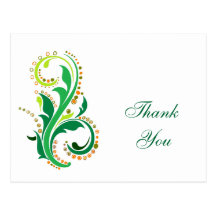 Carte de remerciements.  Remous floral Carte Postale