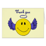 Carte de remerciements souriant d'ange de visage d