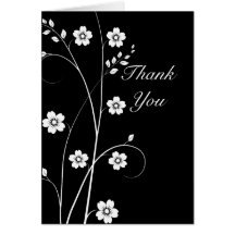 Carte de remerciements tourbillonnant de fleurs