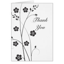 Carte de remerciements tourbillonnant de fleurs
