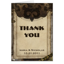 Carte de remerciements victorien de Steampunk