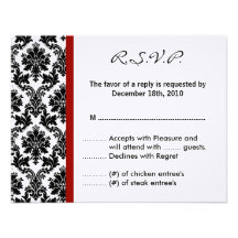 carte- de réponse de 4x5 R.S.V.P. - cramoisi rouge Faire-part Personnalisés