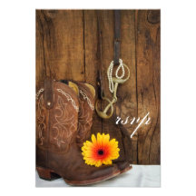 Carte de réponse de mariage de peu de bottes, de m invitations personnalisables