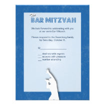 Carte- de réponse de Mitzvah de barre de vedette d invitations