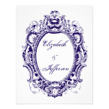 Carte- de réponse vintage de mariage de cadre de m invitations personnalisables