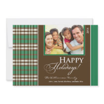 Carte de vacances de famille de plaid d'hiver (ver
