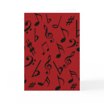 Carte de vacances de notes musicales - rouge