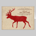 Carte de Valentine de silhouette de cerfs communs  cartes