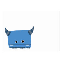Carte de visite à cornes bleu de monstre