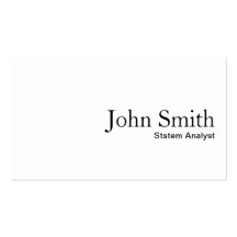 Carte de visite blanc simple minimal d'analyste fo