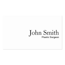 Carte de visite blanc simple minimal de chirurgien