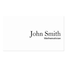 Carte de visite blanc simple minimal de mathématic