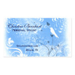 Carte de visite bleu et blanc élégant de Flourish