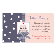 Carte de visite bleu et rose à la mode