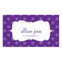 Carte de visite chic pourpre de partie de point de