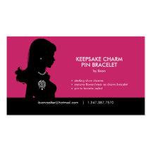 Carte de visite de bracelet de charme