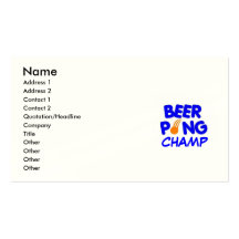 carte de visite de champion de puanteur de bière
