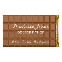 Carte de visite de chef de dessert de barre de cho