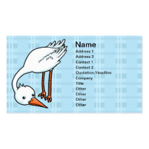 Carte de visite de cigogne de bande dessinée