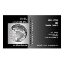 carte de visite de conseil en affaires de globe