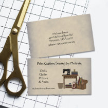 Carte de visite de couture rustique d'arts