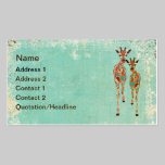 Carte de visite de girafes/étiquettes azurés et am cartes de visite