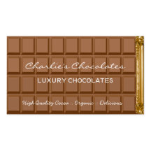 Carte de visite de luxe de magasin de chocolats de