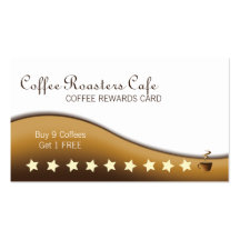 Carte de visite de récompenses de café et de boiss