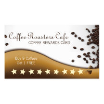 Carte de visite de récompenses de café et de boiss