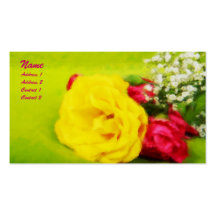 Carte de visite de rose jaune