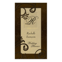 Carte de visite de wedding planner - beige et Brow