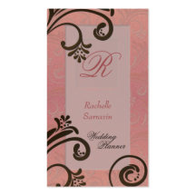 Carte de visite de wedding planner - Brown orange 