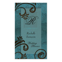 Carte de visite de wedding planner - Teal et Brown