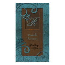 Carte de visite de wedding planner - Teal et Brown