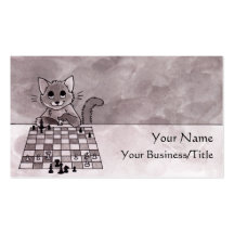 Carte de visite d'échecs de chat