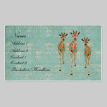 Carte de visite des girafes II/étiquettes azurés e cartes de visite