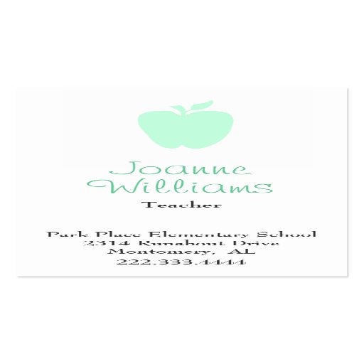 Carte de visite élégant de professeur d'Apple