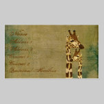 Carte de visite/étiquettes ambres d'or de girafes cartes de visite