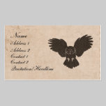 Carte de visite/étiquettes de silhouette de hibou cartes de visite