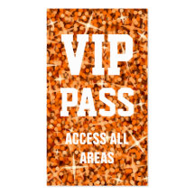 Carte de visite orange de "PASSAGE de VIP" de tape