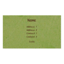 Carte de visite professionnel vert