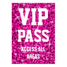 Carte de visite rose de "PASSAGE de VIP" de tape-à