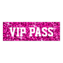 Carte de visite rose de "PASSAGE de VIP" de tape-à