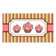 Carte de visite rose de petits gâteaux de chocolat