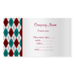 CARTE DE VISITE TURQUOISE ROUGE DE DIAMANT MODERNE