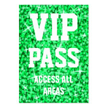 Carte de visite vert de "PASSAGE de VIP" de tape-à