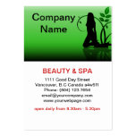 Carte de visite vert de salon de spa de beauté