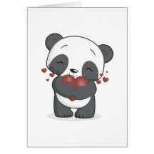 Carte de voeux affectueuse de panda